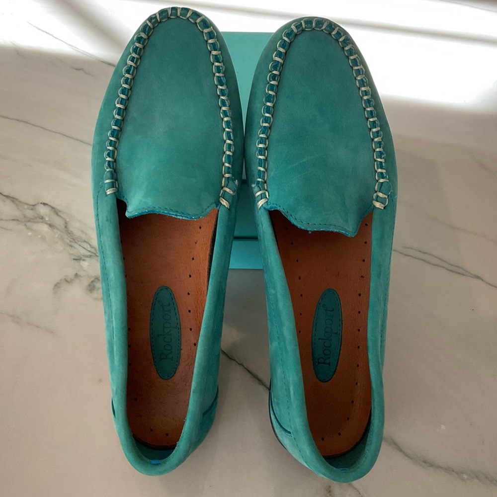 Rockport Suede Leather Loafer Slip On Shoes Sz 6W